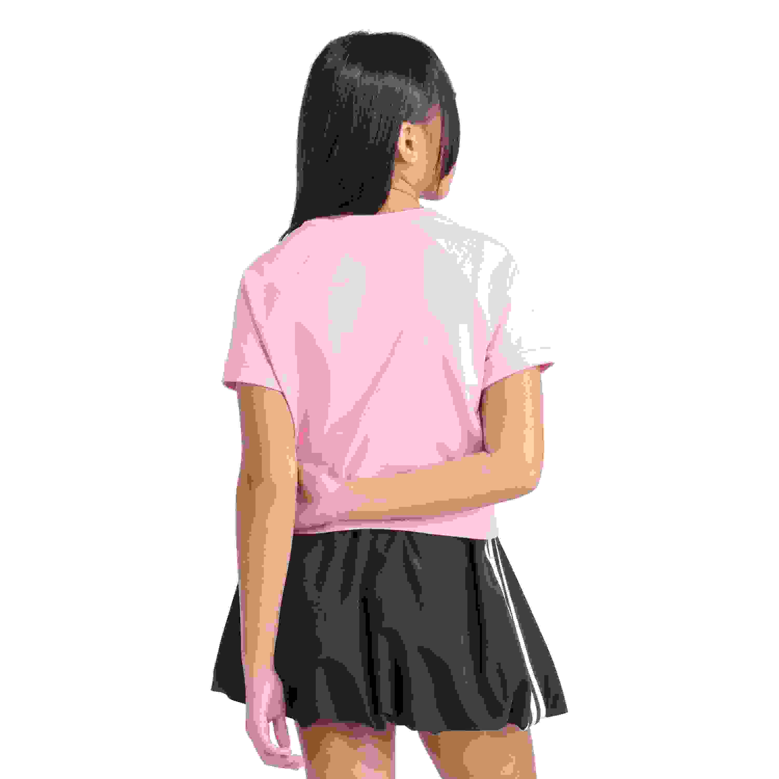 adidas Tight Fit Trefoil Puff Ink Big Girls' Pink Tee